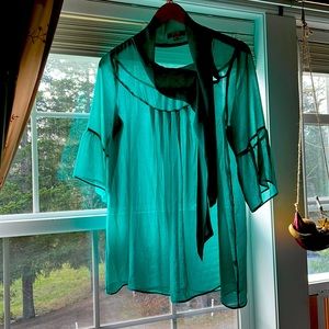 Forever 21 Teal Sheer Blouse
